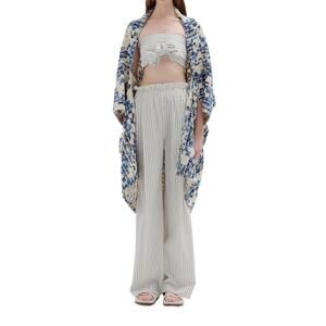 NEW EENK saint shawl coat in blue/ivory